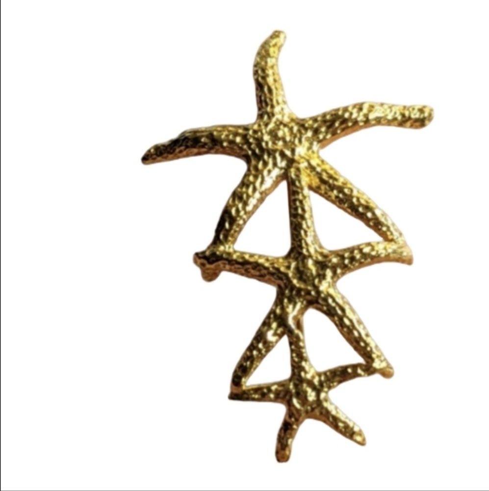 Vintage Gold Tone Starfish Brooch
